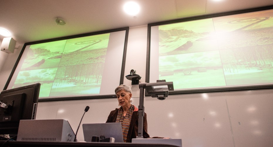 Woman giving a talk